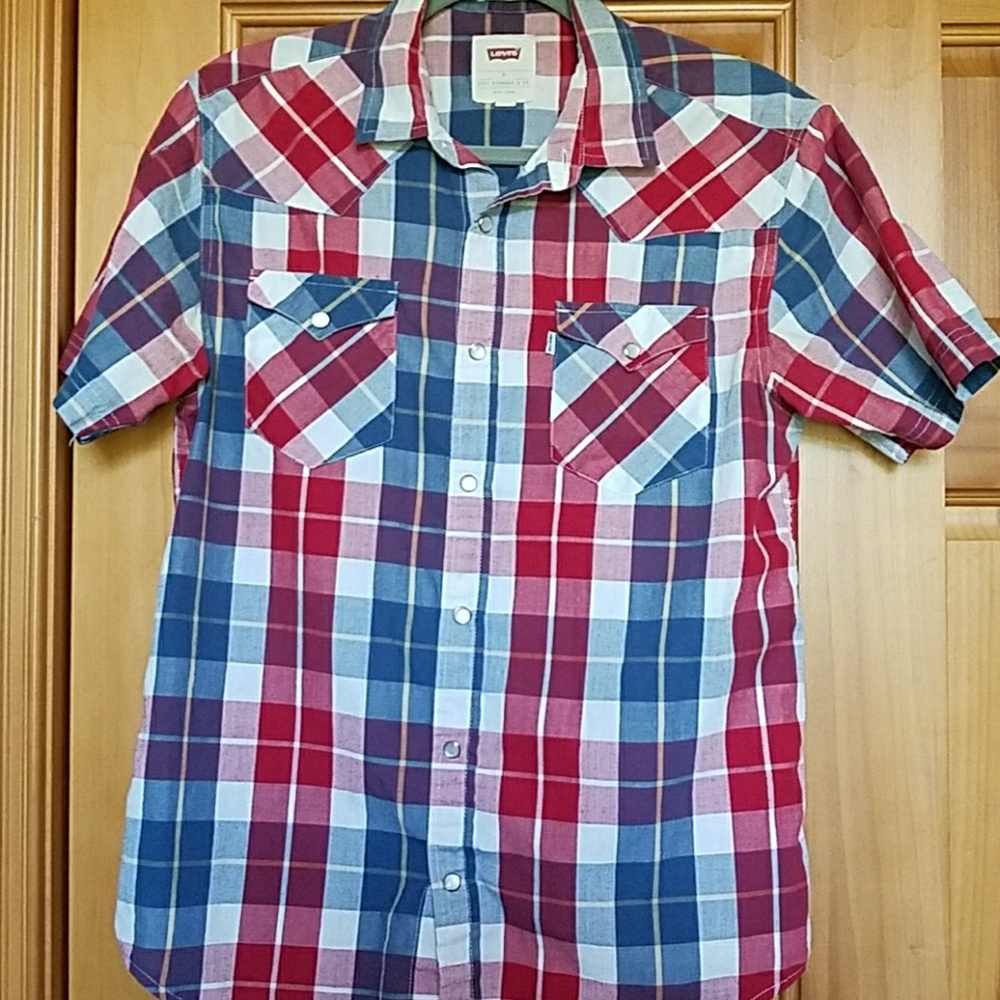 Plaid Button Up Short Sleeved Shirt